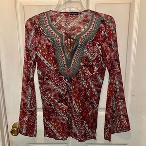FANG Women’s Long Sleeve Bohemian Hippie Top. Sz M.